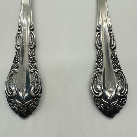 Springtime 2pc Stainless Salad Serving Set Utensils Flatware Fork Spoon Japan - Picture 5 of 6